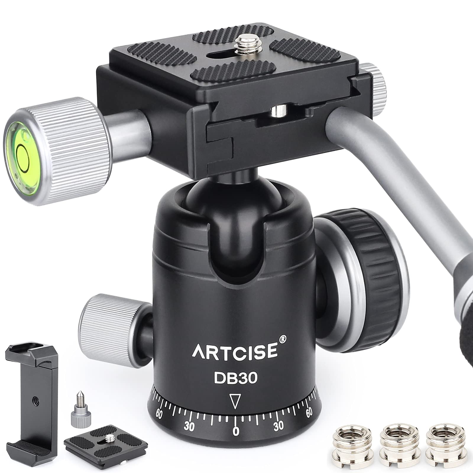 Amazon | ボール雲台 クイックシュー付き 軽量 アルミ合金製 360度回転